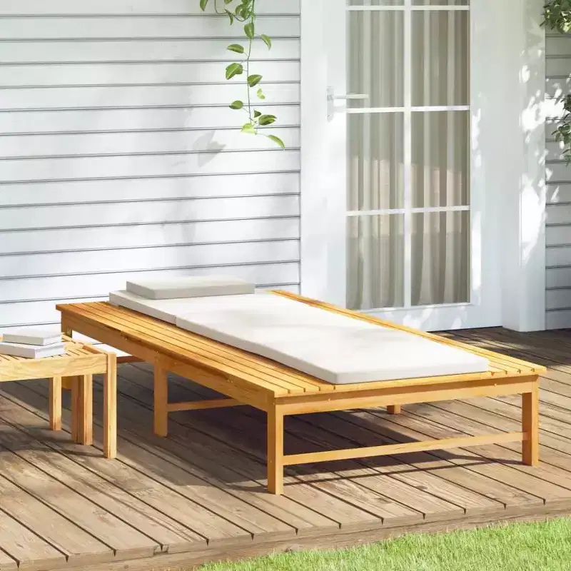 vidaXL Sun Lounger Solid Acacia wood Standard