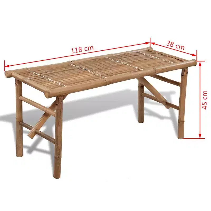 vidaXL Garden Bench Natural Bamboo Bamboo Medium Foldable