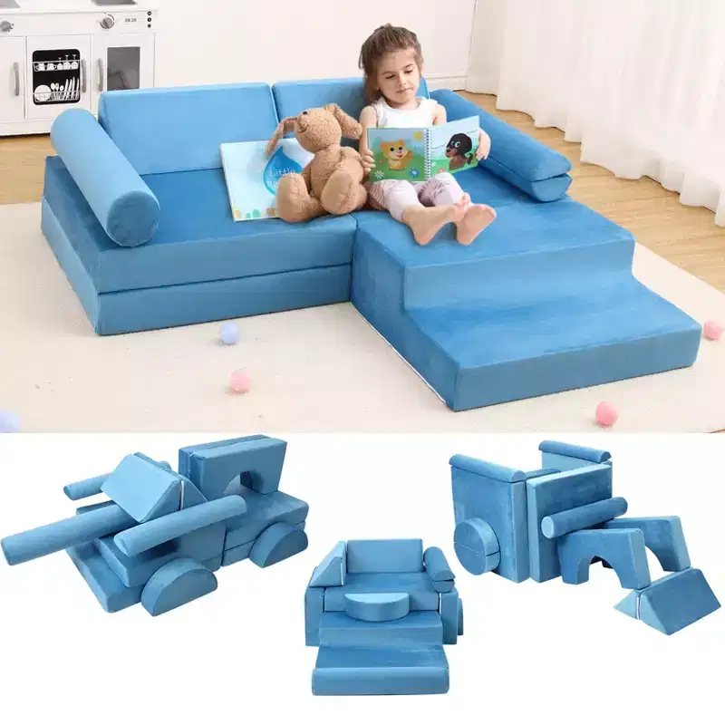 13PCS Modular Kids Couch, Convertible Kids Modular Play Couch,Foam Modular Sectional Sofa