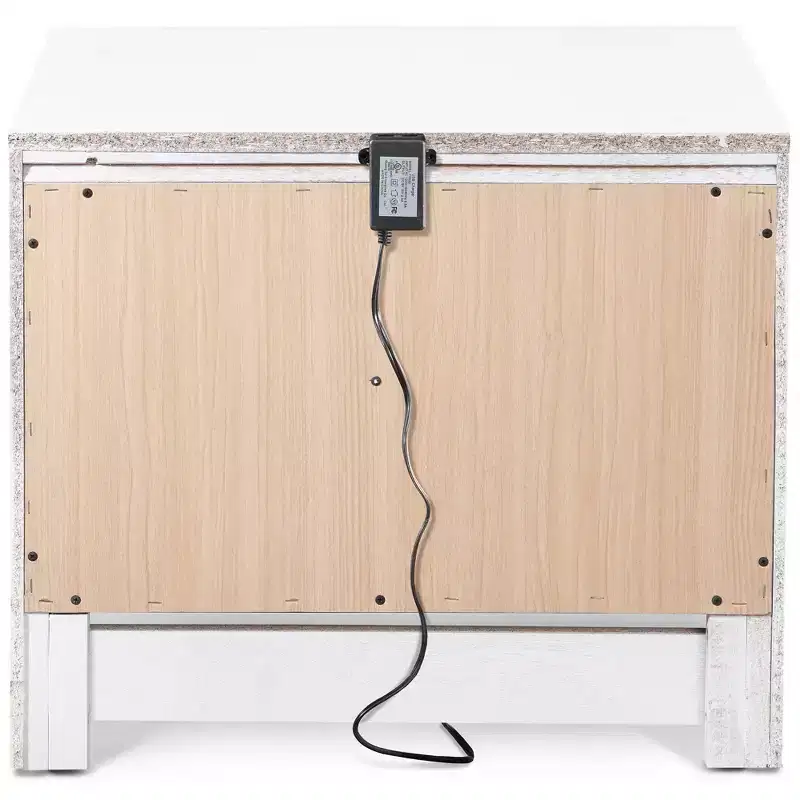 1-Drawer Nightstand with USB Charging White