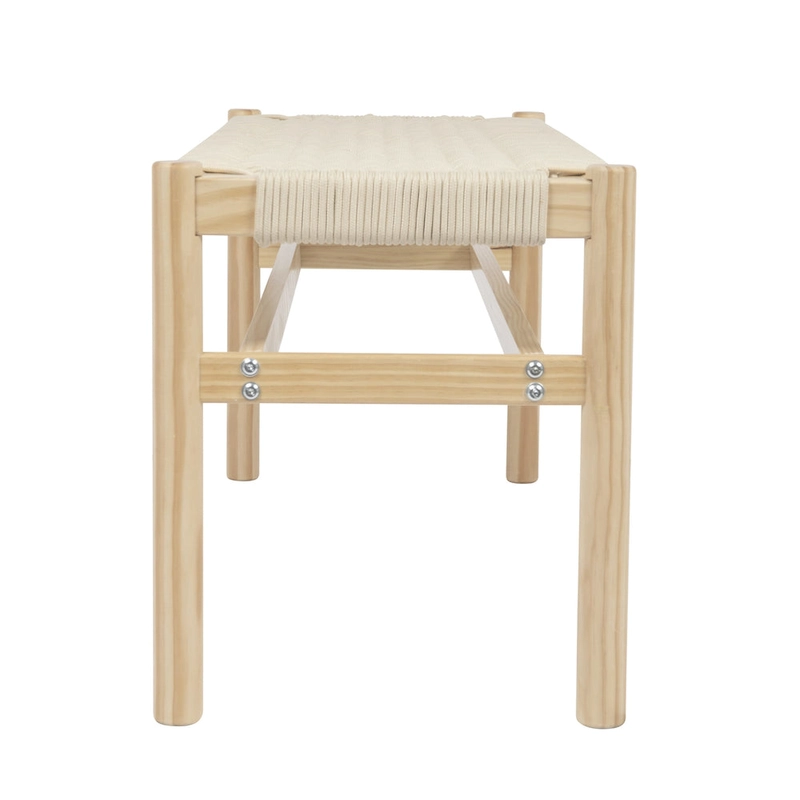 Fernway Solid Wood and Woven Rope Entryway Bench - 43.3L x 15.0W x 18.0H