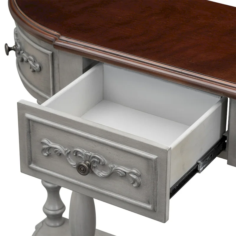 Merax Curved Console Table with 4 Drawers and 1 Shelf