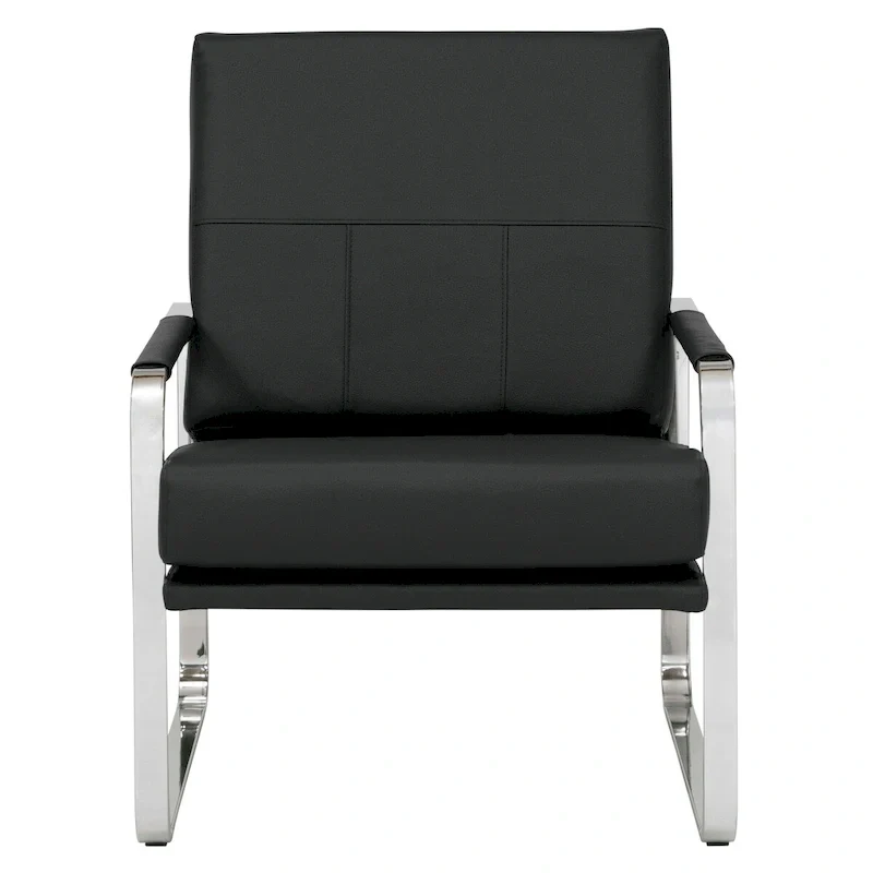 Studio Designs Home Allure Metal and Blended Leather Modern Accent Arm Chair