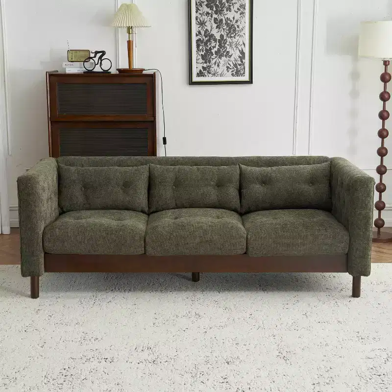 78W Sofa Couch, Modern Upholstered 3-seater Sofa Chair with Tufted Design for Living Room -Christopher Knight Home