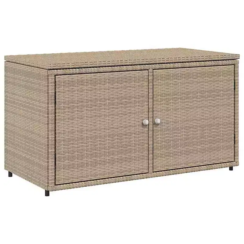 vidaXL Patio Storage Cabinet Tool Organizer Outdoor Furniture Poly Rattan