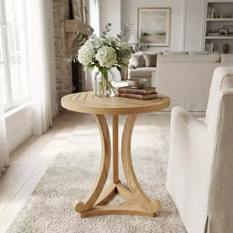 Christopher Knight Home Hudson Modern Wood Round Accent End Table with Curved Base