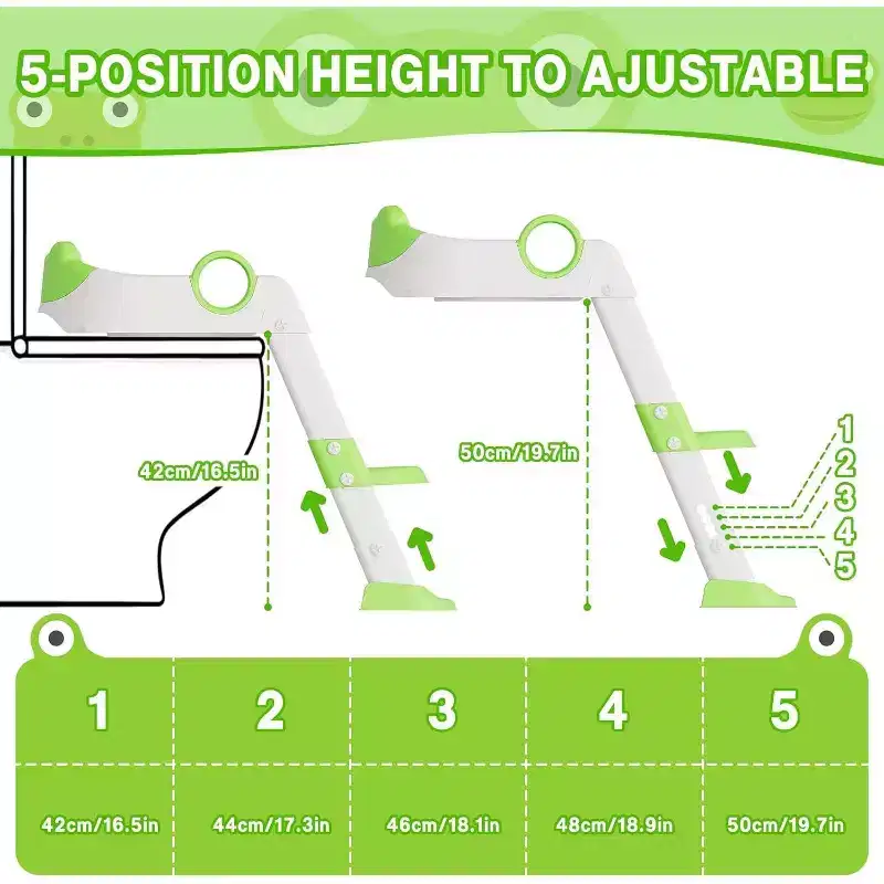 Potty Training Seat with Step Stool Ladder Toddler Kids Potty Seat with Handles Toilet Training Seat with Anti-Slip Safe Pads Adjustable Height Legs