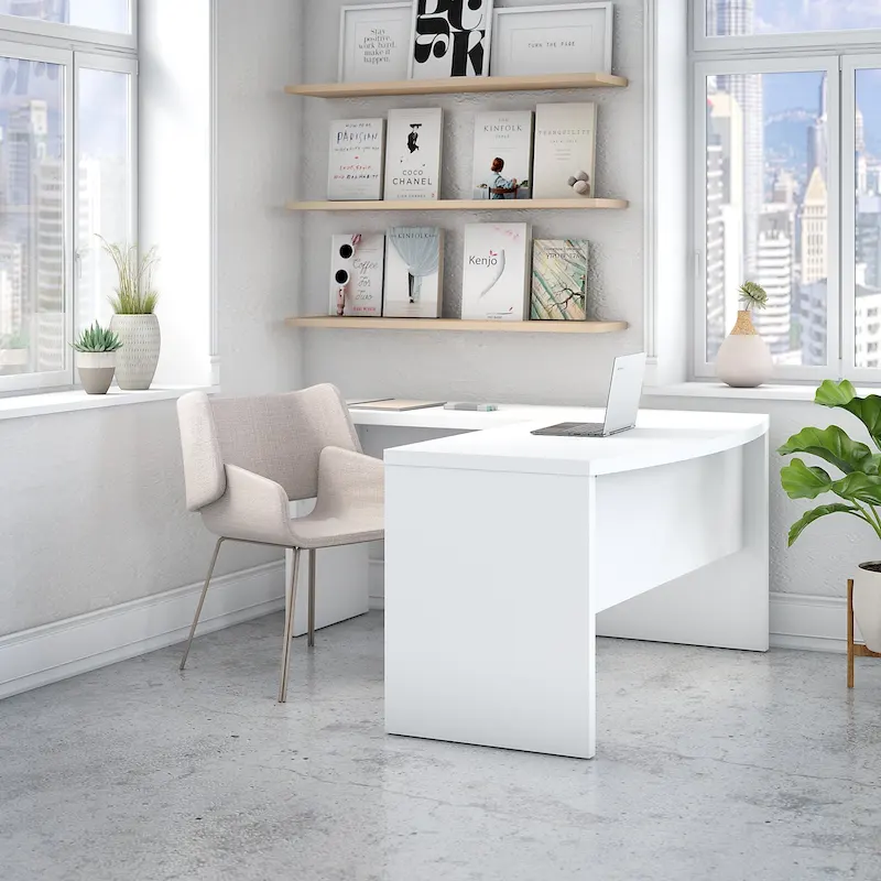 Echo L Shaped Bow Front Desk by Bush Business Furniture