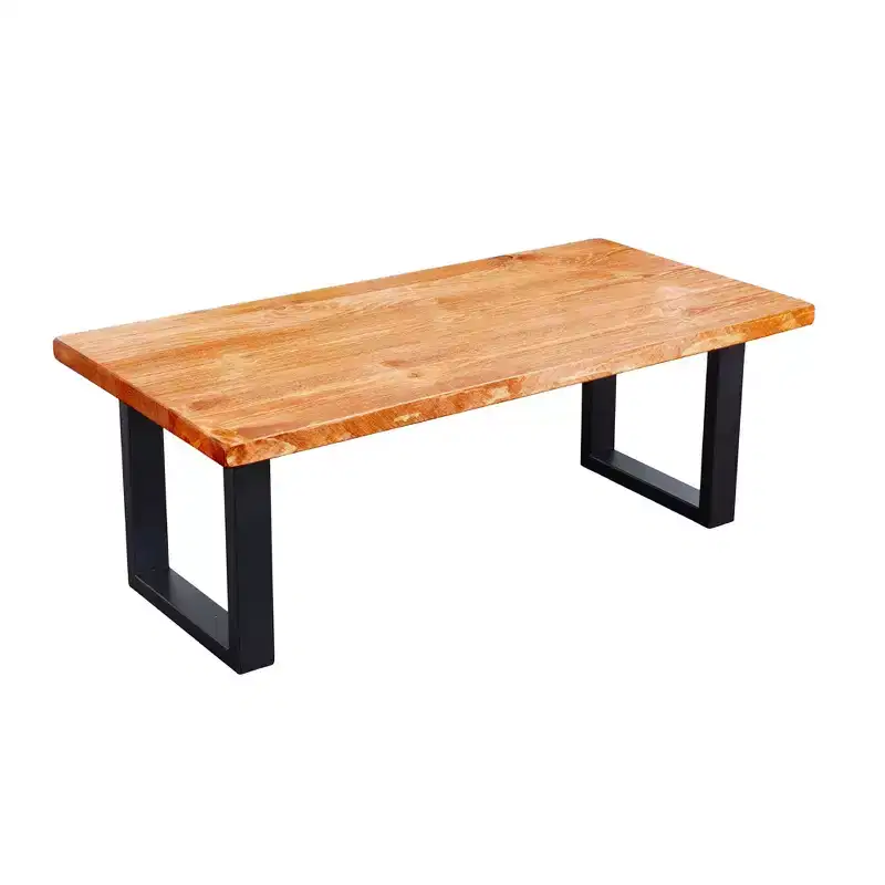 Pipe Decor Skyline Sunset Cedar Solid Wood Coffee Table with 12 in. Landscape Legs