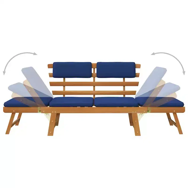 Garden Bench Blue Solid acacia wood 75 in
