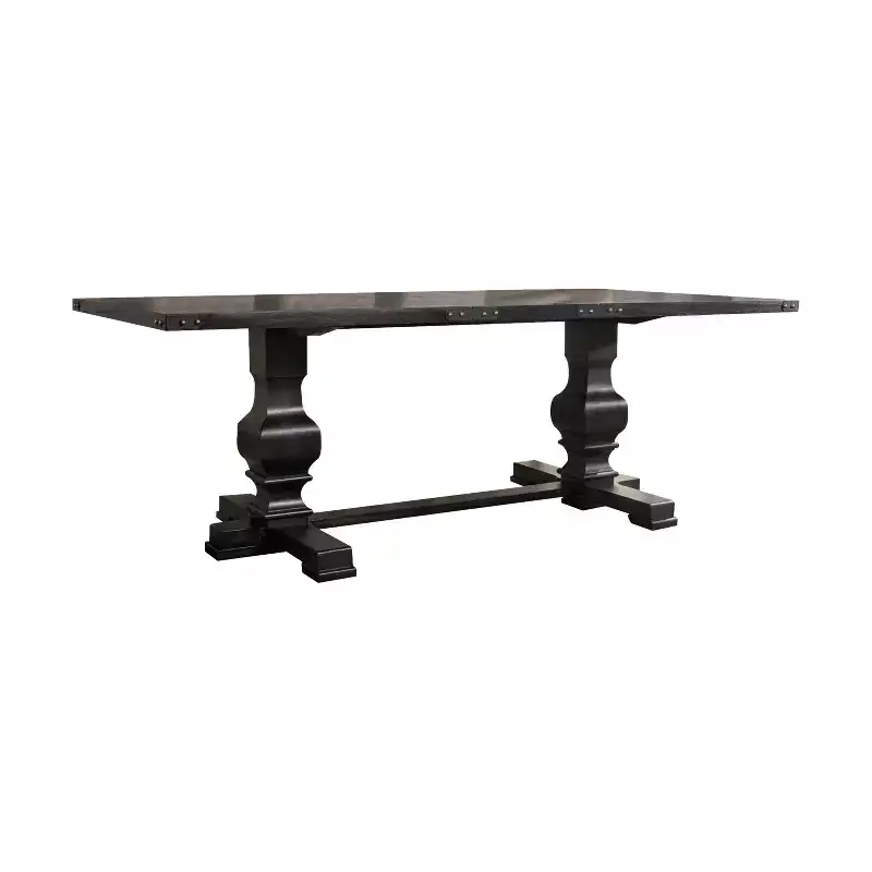 Dining Table Vintage Black - Rectangular, Non-Extension, Seats 6