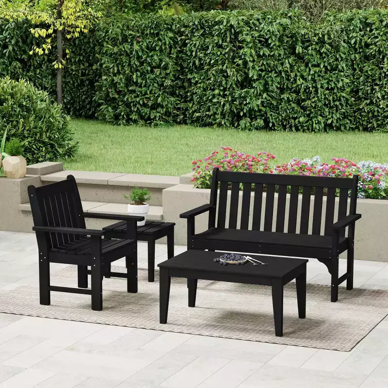 WestinTrends Malibu 4-Piece HDPE Outdoor Patio Furniture Couch Set