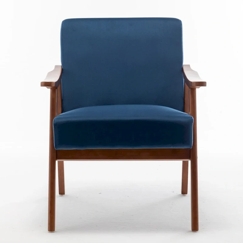 Extra-Thick Backrest Accent Chair with Solid Wood Frame