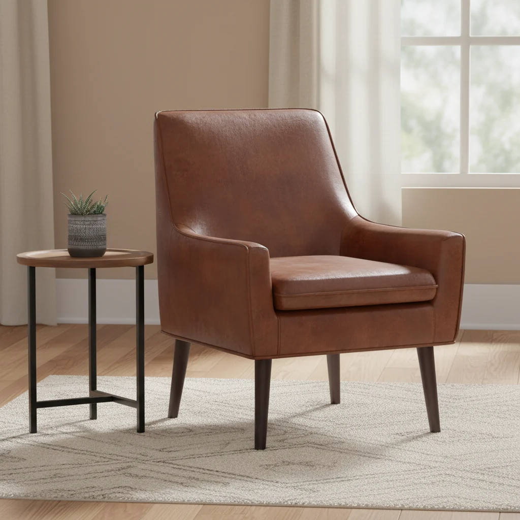 Faux Leather Accent Chair