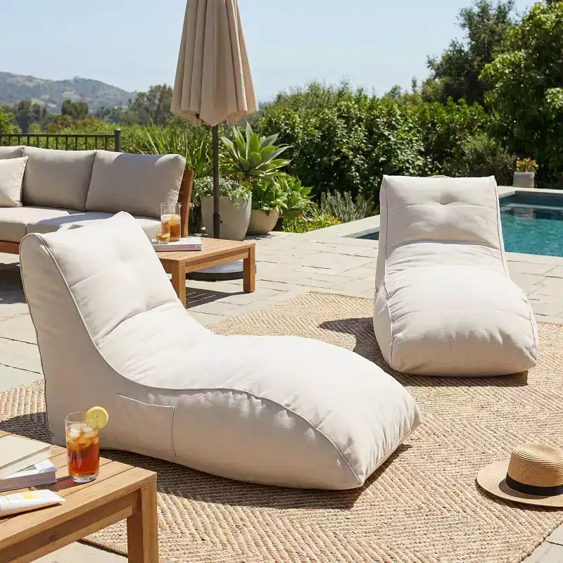 Christopher Knight Home Wen Modern Outdoor Patio Bean Bag Chairs (Set of 2)