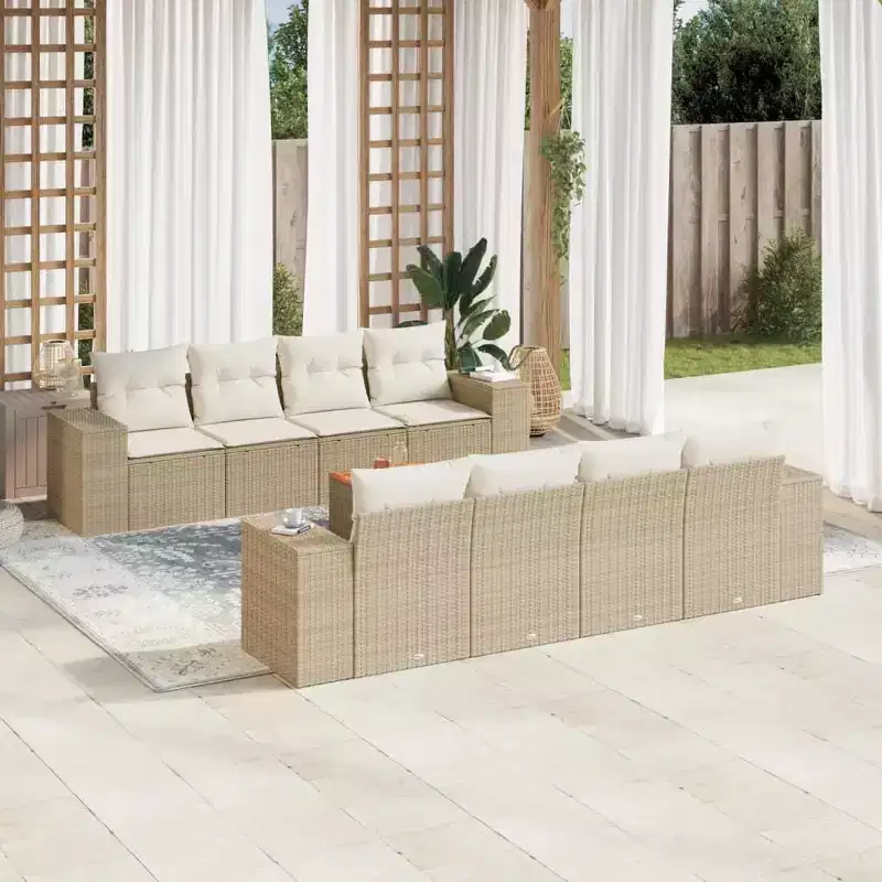vidaXL Garden Sofa Set Beige and Cream