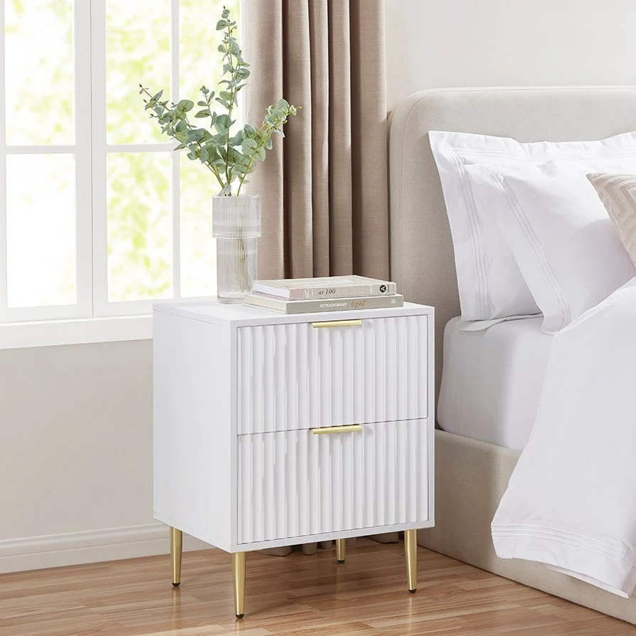 2 Drawer Bedside Table - Warm White