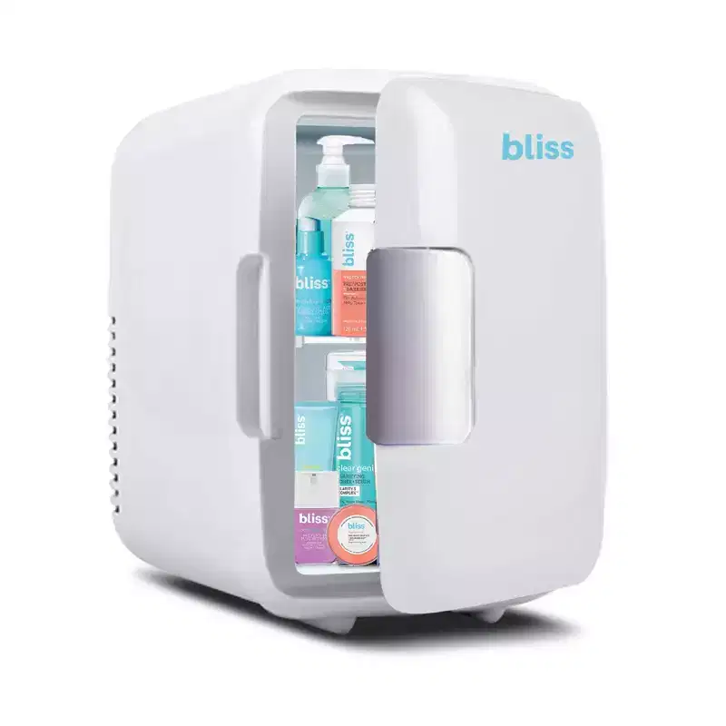 bliss Skincare Mini Beauty Fridge - 4 Liter Compact Cooler for Cosmetics & Skincare