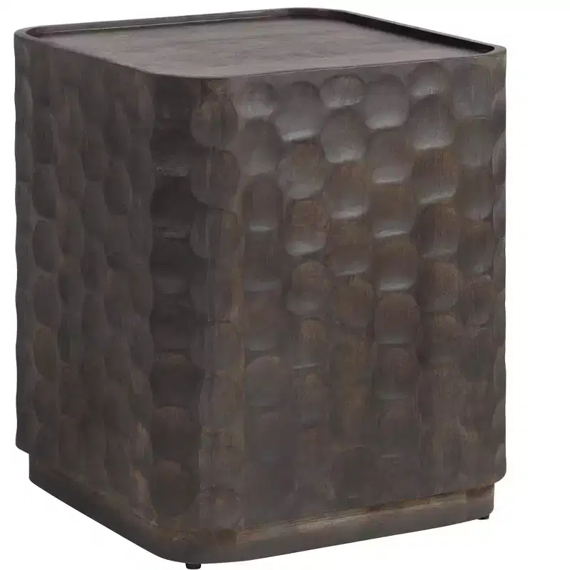 Crestview Collection Square Gray Solid Wood Accent_End Table