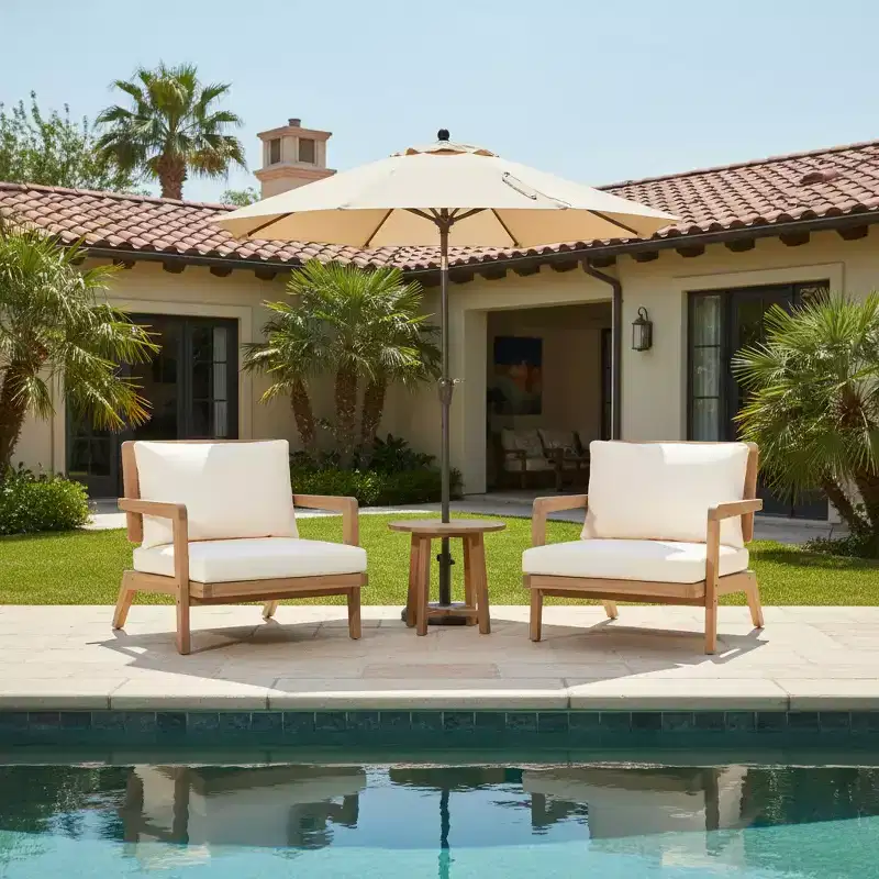 Christopher Knight Home Tiziana Patio Modern Nordic Acacia Wood Chair with Cushions (Set of 2)