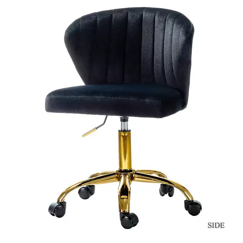Ilia Comtemperary Swivel Office Chair with Channel Tufted Back | Karat Home