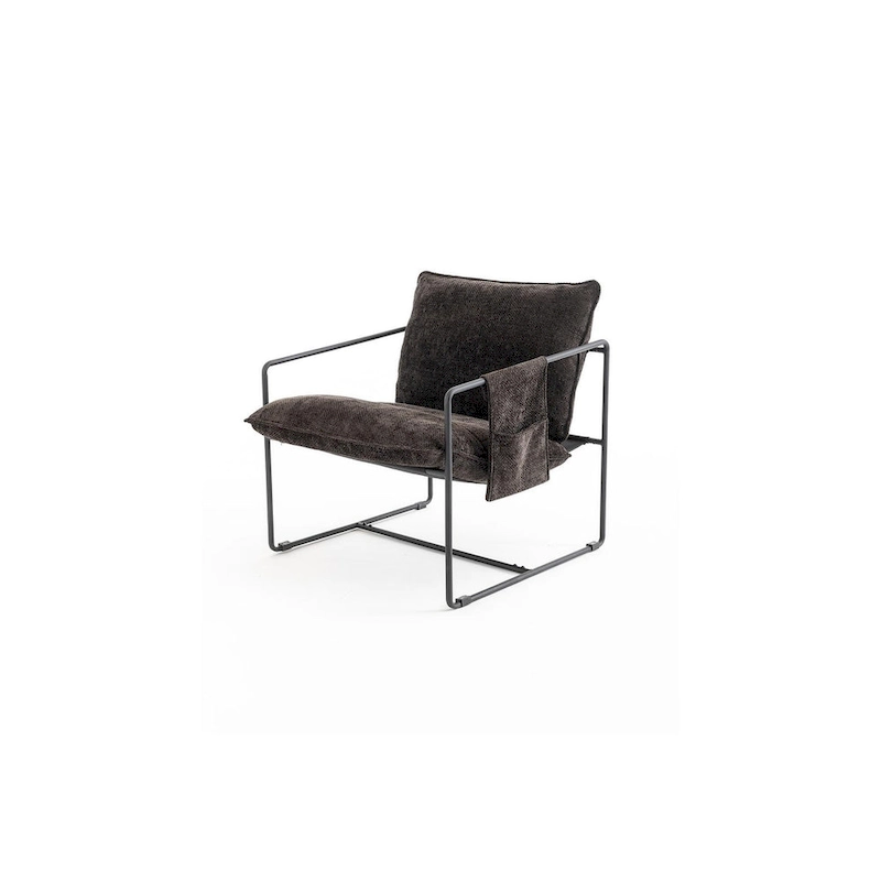 Ouyessir Set of 2 Modern Velvet Accent Chair Linen Sling ArmChair