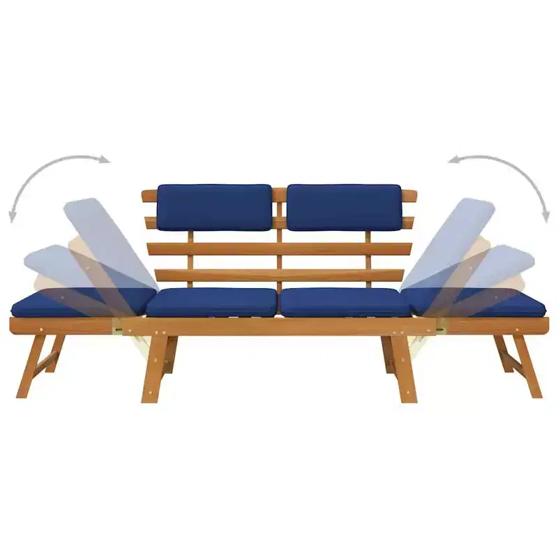 vidaXL Garden Bench Green, Brown Solid Acacia wood, Polyester Medium