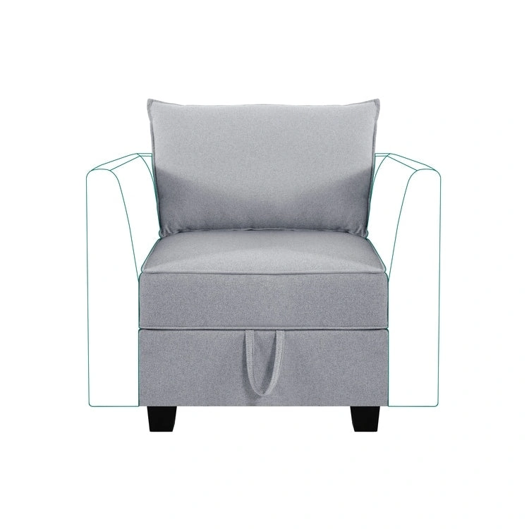Modern DIY Convertible Modular Sectional Ultimate Sofa Collection - Optional Ottoman Middle and Armrest Modules