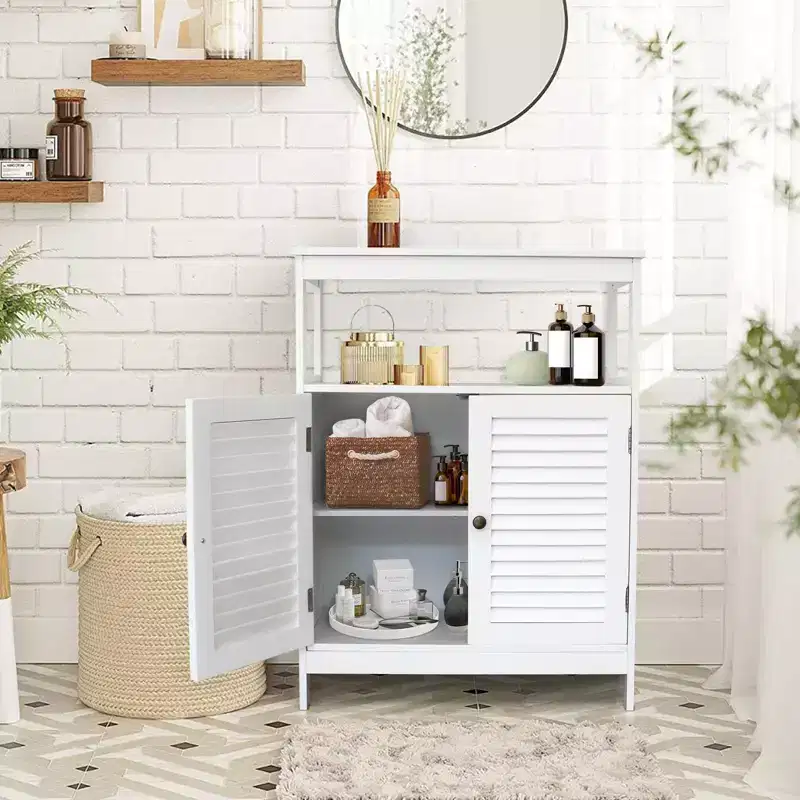 31.5 in. Two-Door Bathroom Cabinet White