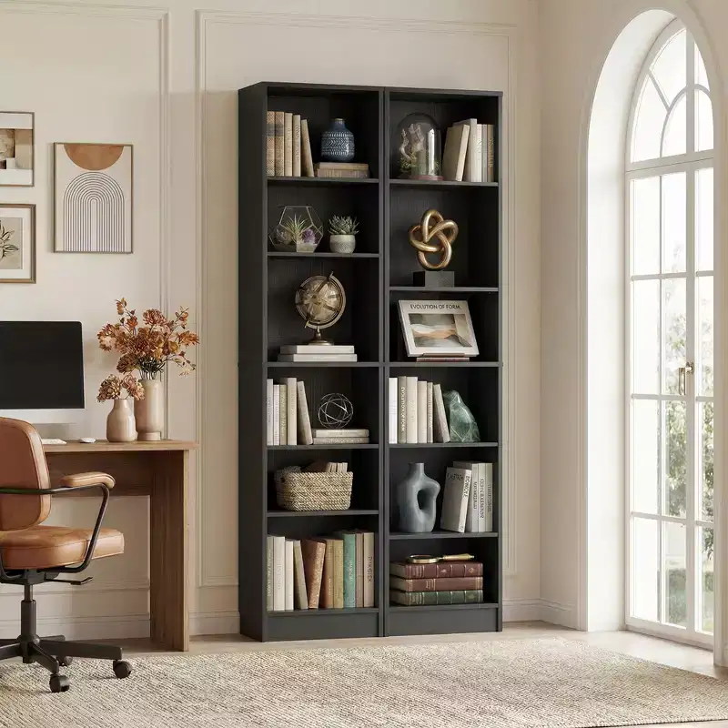 Besiost Bookcase with 2 Adjustable Shelves