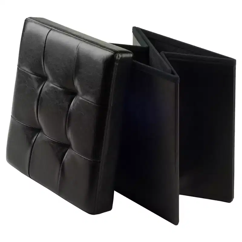 Ashford Storage Ottoman with Accent Stools Faux Leather - Winsome