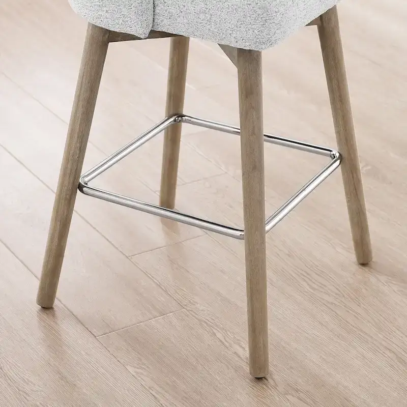 Set of 2 Upholstered Counter Height Swivel Barstool