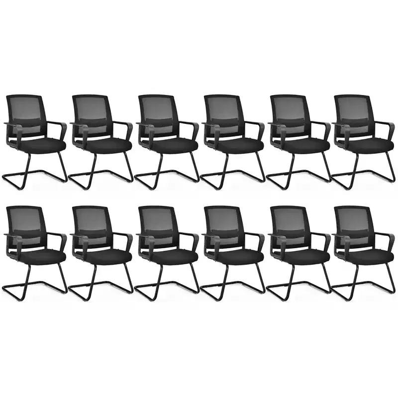 Costway Set of 2/4/6/8/12 Conference Chairs Mesh Reception Office Guest Chairs w/ Lumbar Support