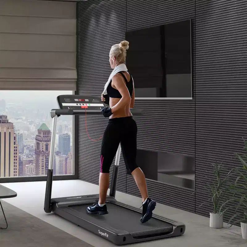 Costway 2.25HP Folding LED Treadmill Electric Running Walking Machine with APP Control Gym