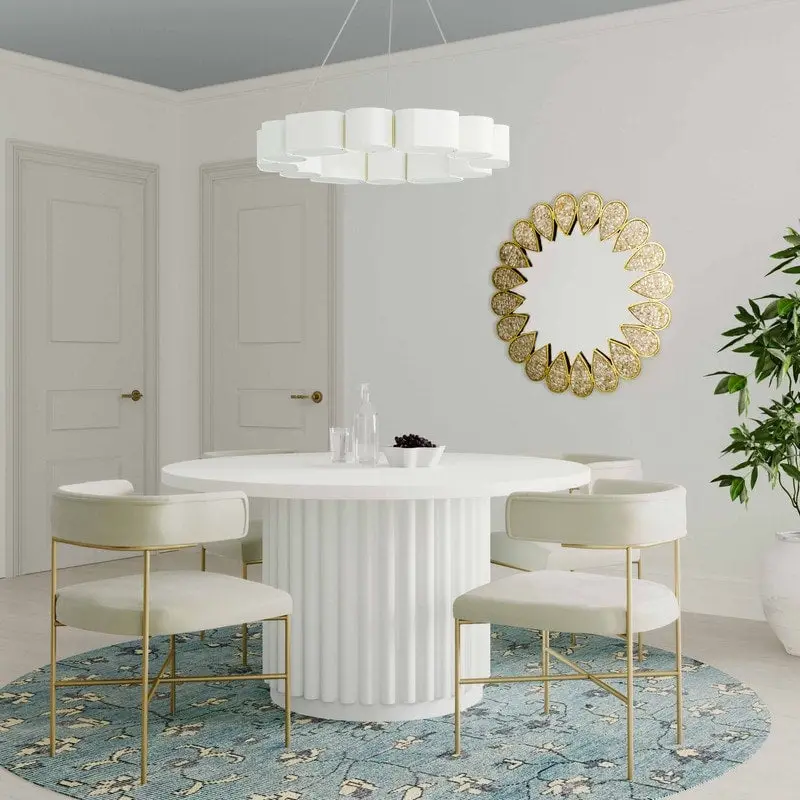 Kali 55 White Round Dining Table