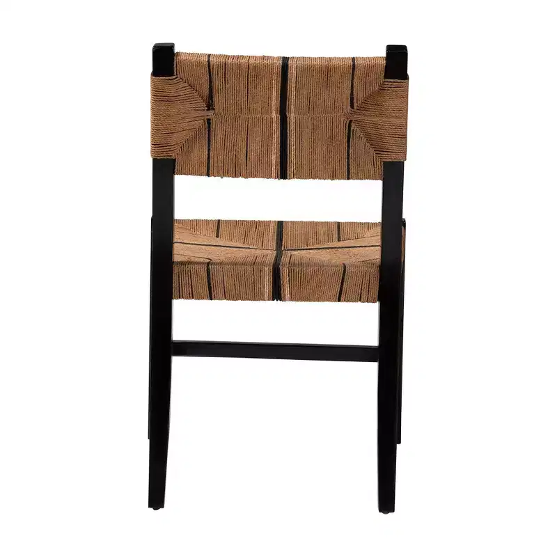 bali & pari Prita Paper Loom and Mahogany Wood Dining Chair Brown/Black