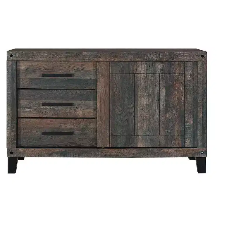 21.25 in.H Chip Board Horizontal Dressers with 3 Drawers in Gray Finish