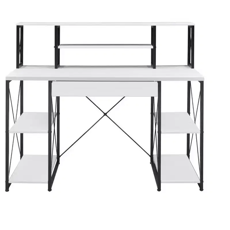 HomeRoots 47 White and Black Computer Desk