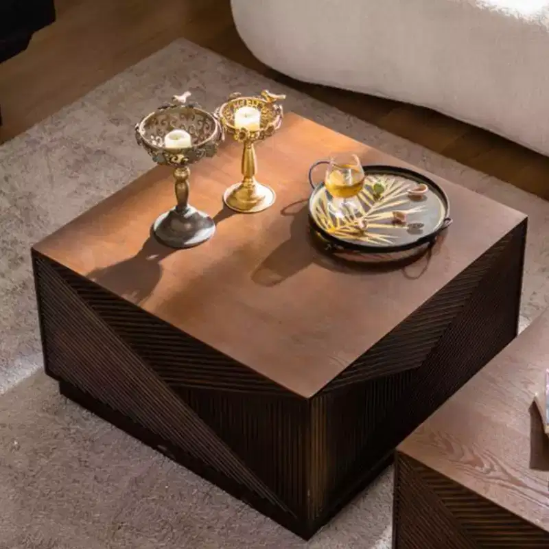 GDFStudio Coles 27.56 Modern Square Coffee Table with Baking Varnish Finish
