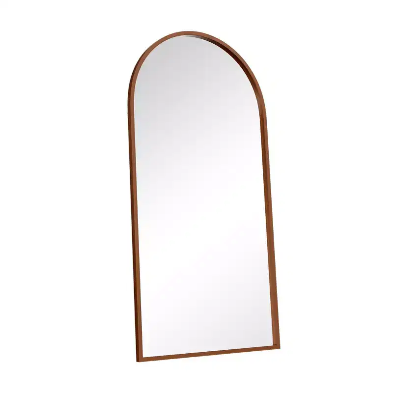 Peach-Toned Solid Wood Rectangular Full-Length Mirror 180x90x2cm