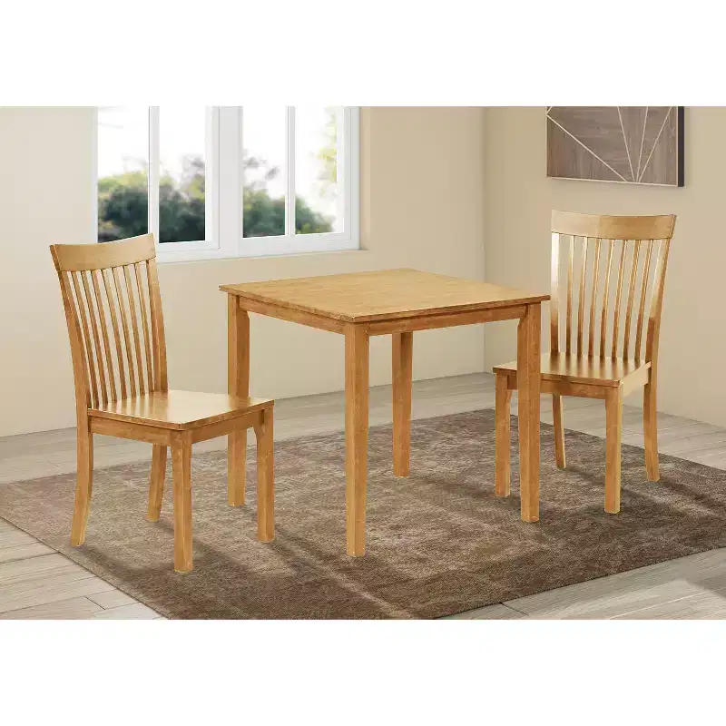 Kings Brand Furniture Kurmer 3 Piece Dining Set Natural Oak