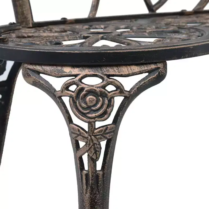 vidaXL Garden Bench Black Cast Aluminum, Cast Iron Medium