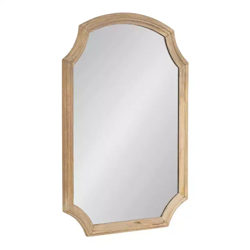 Kate & Laurel All Things Decor 23"x32" Carlow Wood Arched Mirror Natural