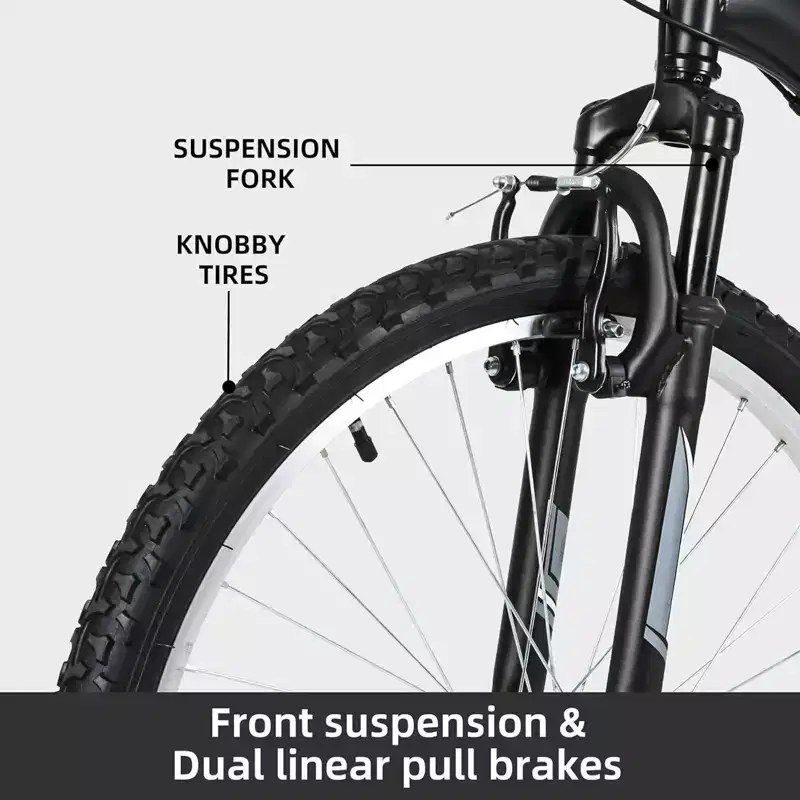 hykolity Mountain Bike 26 inch Sport Bicycle 18 Speed Mtb Cycling for Adult Men Women Age 14+ Outdoor Sport Bikes Black Dual Full Suspension Bicycle