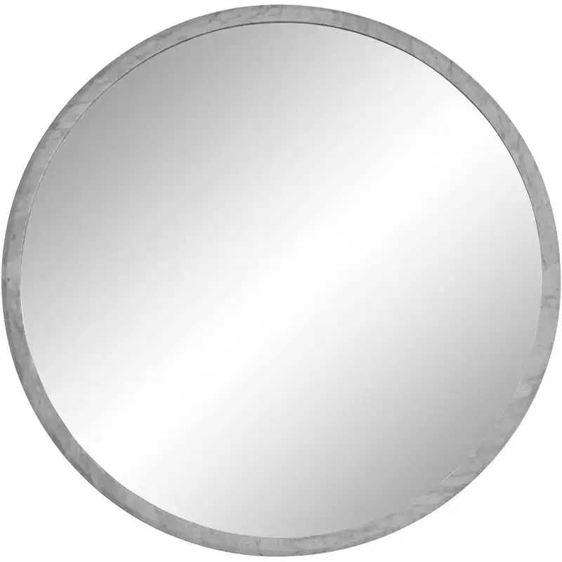 Possini Euro Design Possini Euro Harriet 34 Wide White Faux Marble Round Wall Mirror