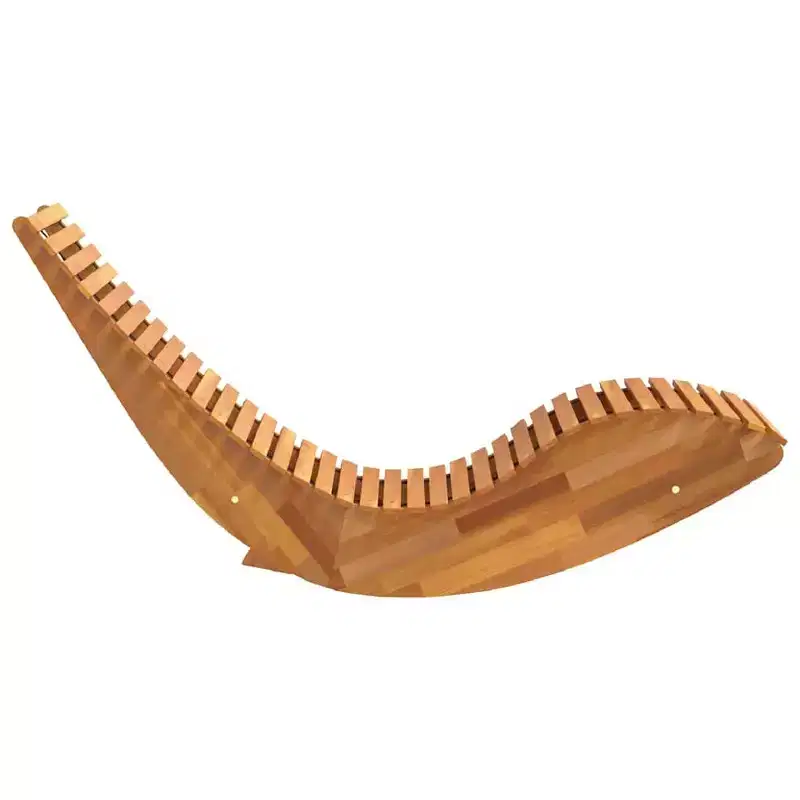 vidaXL Lounger 2 pcs Brown 60.63 x 23.62 x 29.13 in Solid Acacia Wood