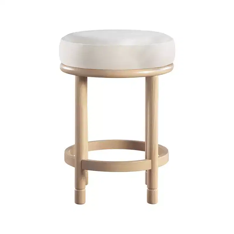 ,Monette Cream Velvet Counter Stool