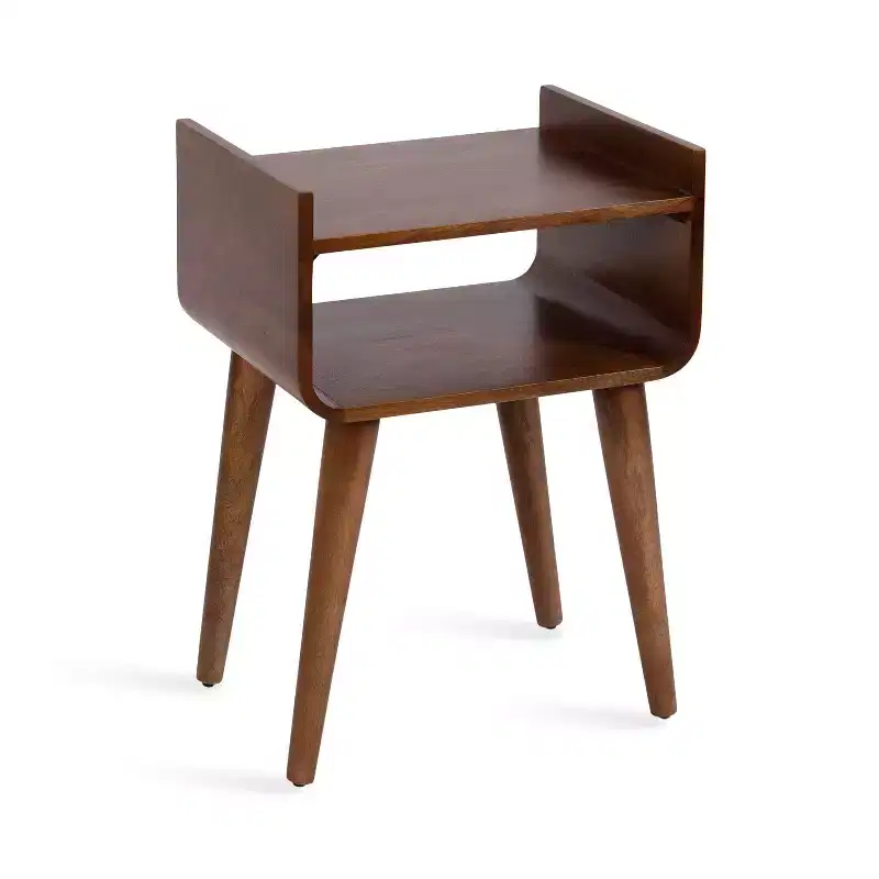 Kate and Laurel Quilby Wood Side Table, 18x14x27, Walnut Brown
