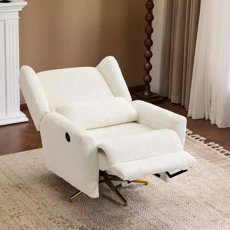 Contemporary Upholstered 360 Swivel Power Recliner Chair