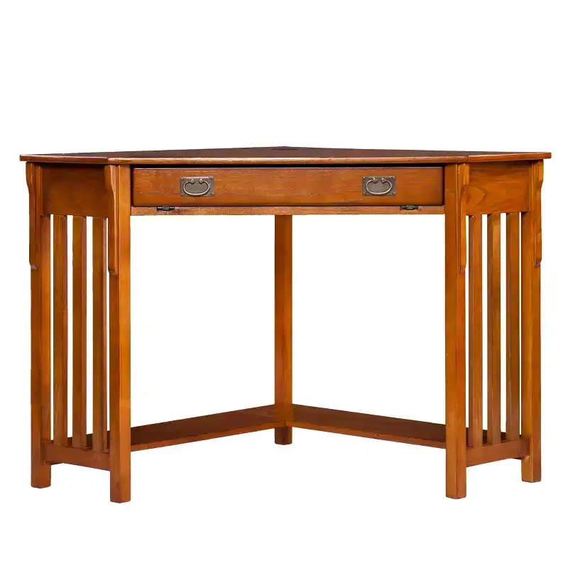 Hughton Corner Computer Desk - Mission Oak - Brown - SEI